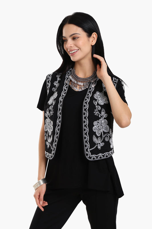 Printed Cropped Vest