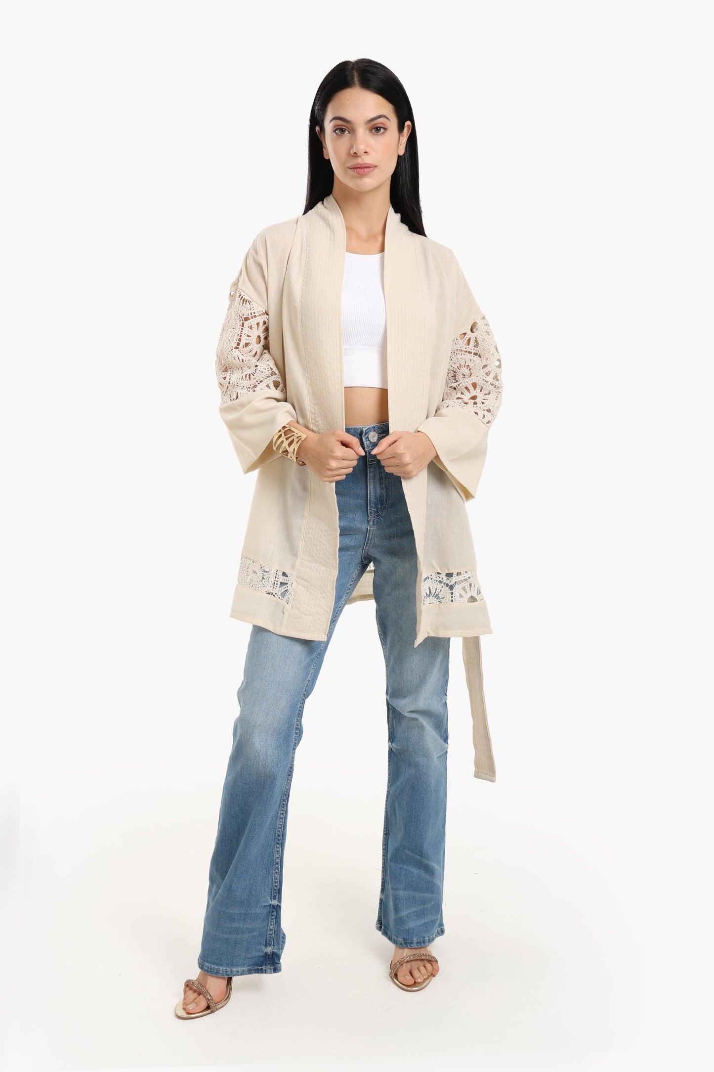 Light Beige Lace Cardigan