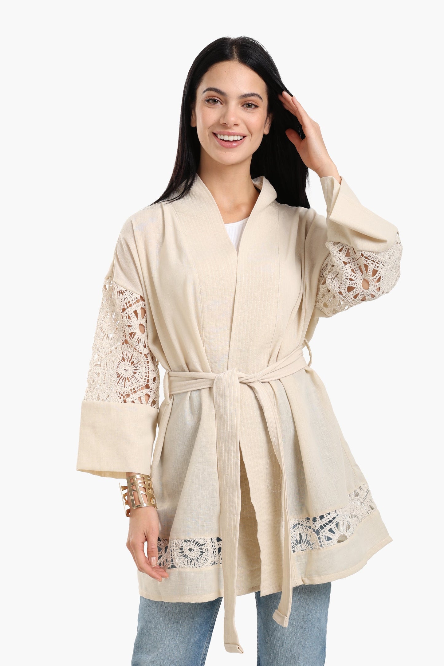 Light Beige Lace Cardigan