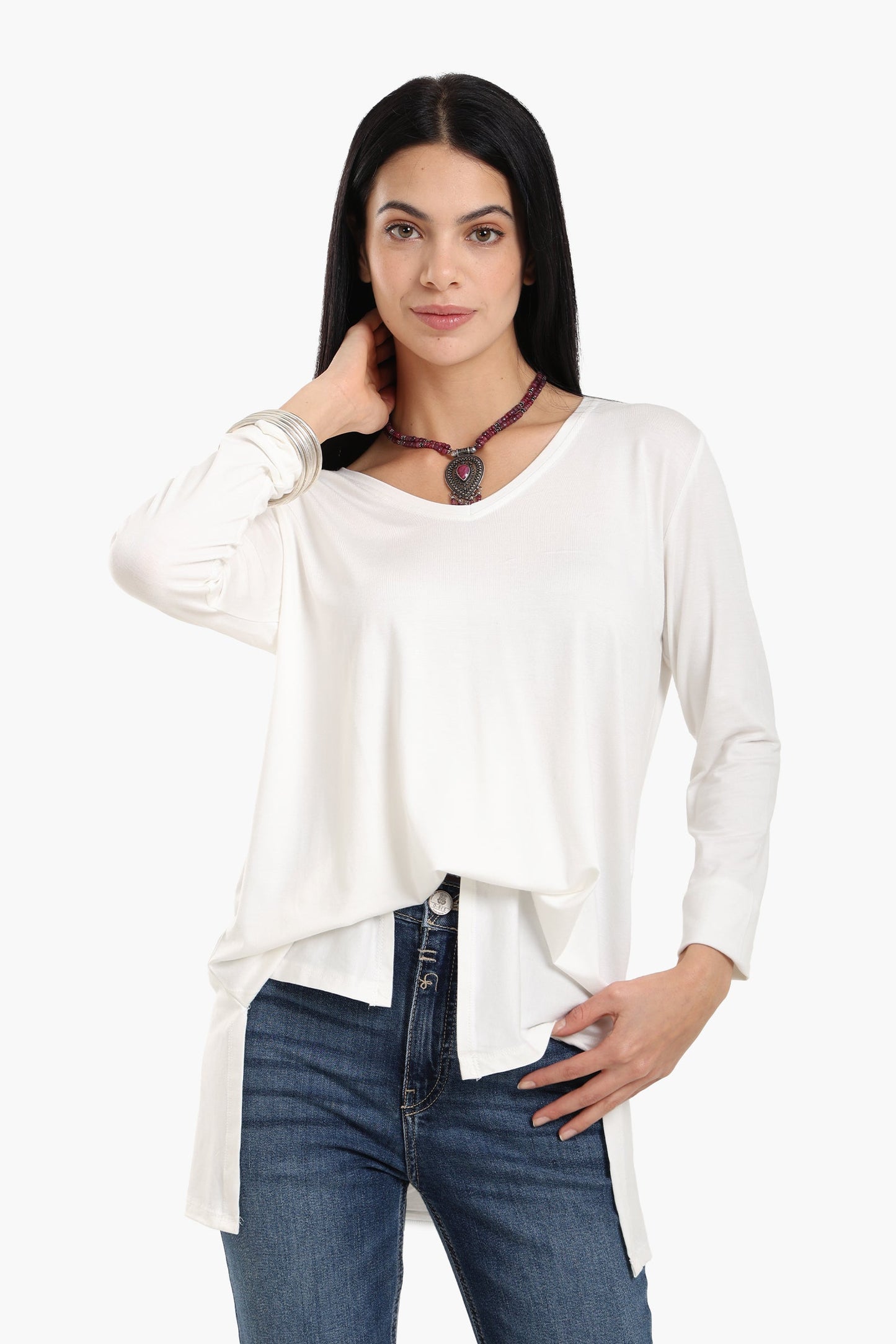 Long Sleeves Viscose Blouse