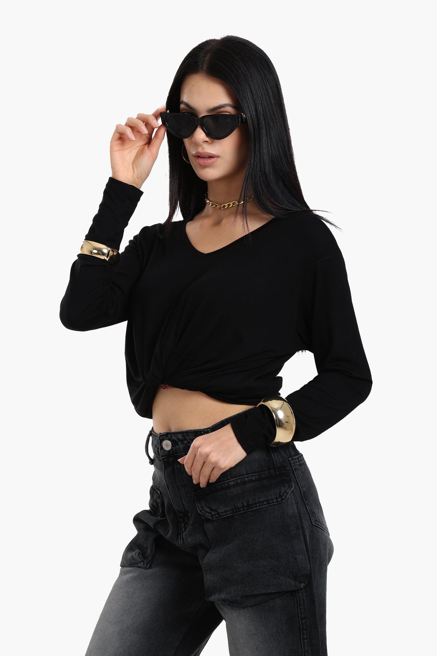 Long Sleeves Viscose Blouse