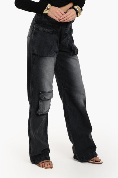 Washed Dark Grey Jeans