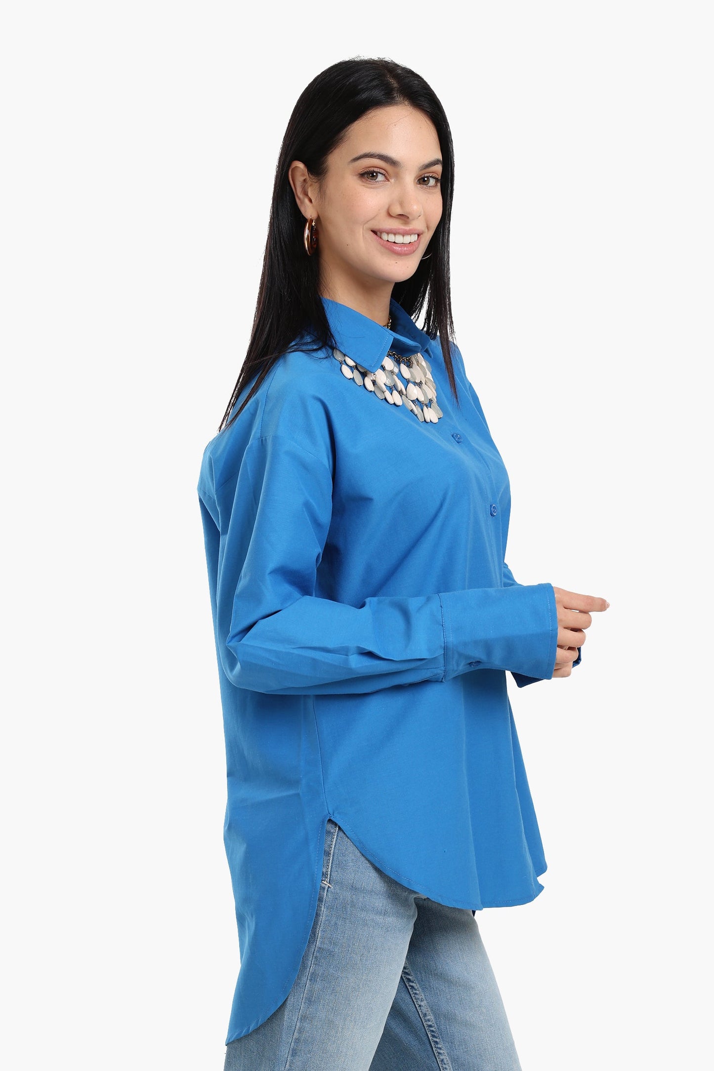 Asymmetrical Viscose Relaxed Shirt