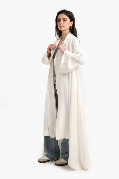Double-Breasted Trench Cardigan