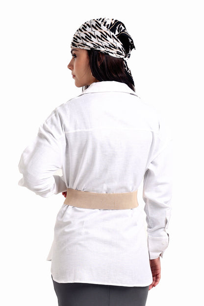 قميص كتان بأكمام طويلة