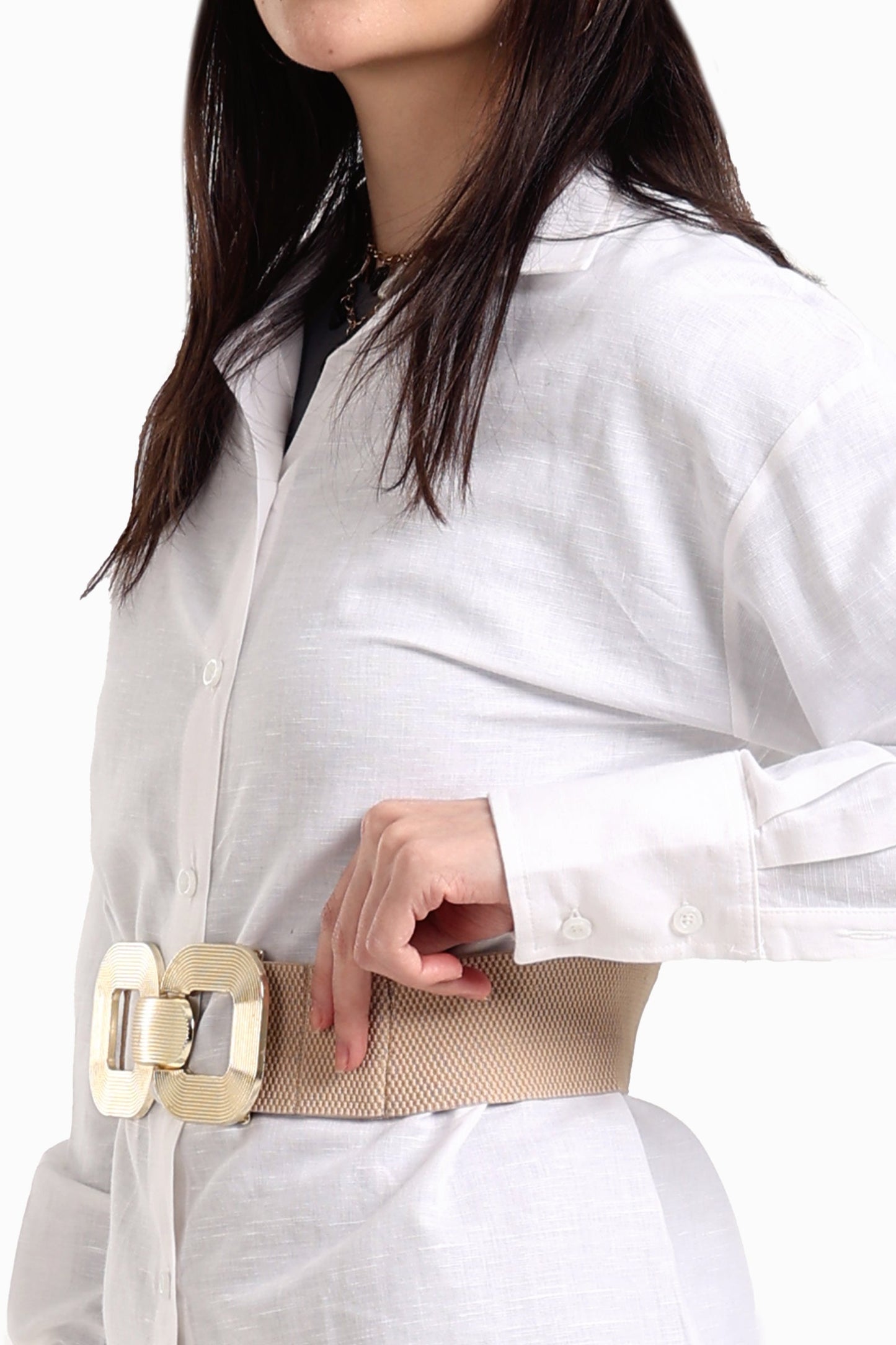 قميص كتان بأكمام طويلة