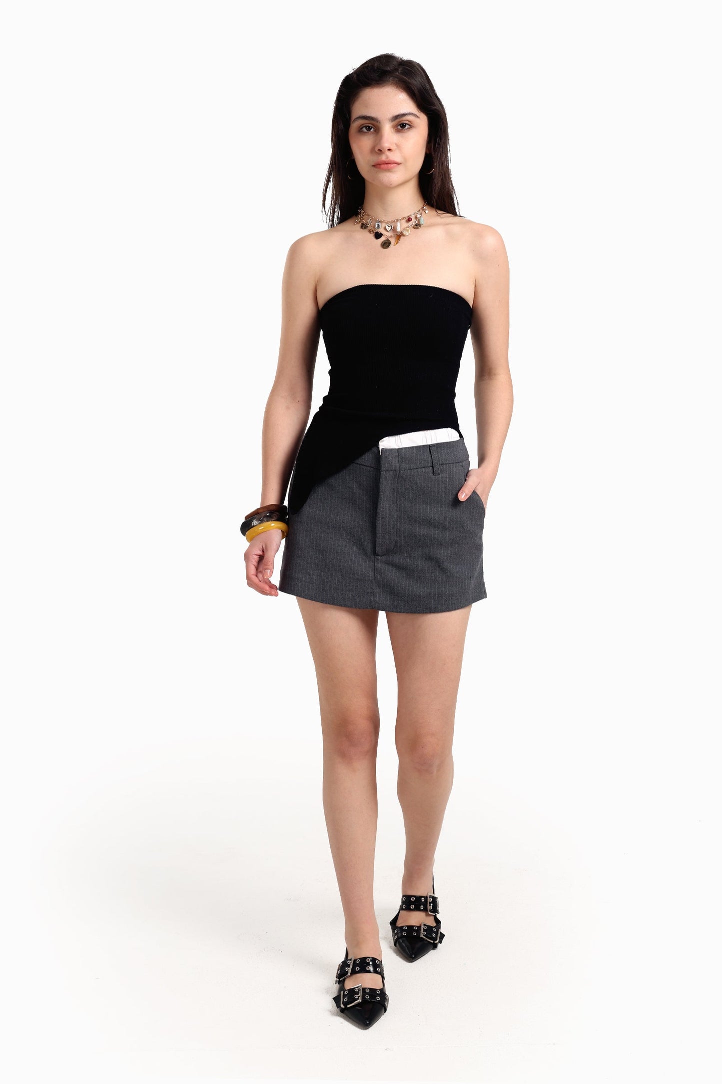 Asymmetrical Strapless Top