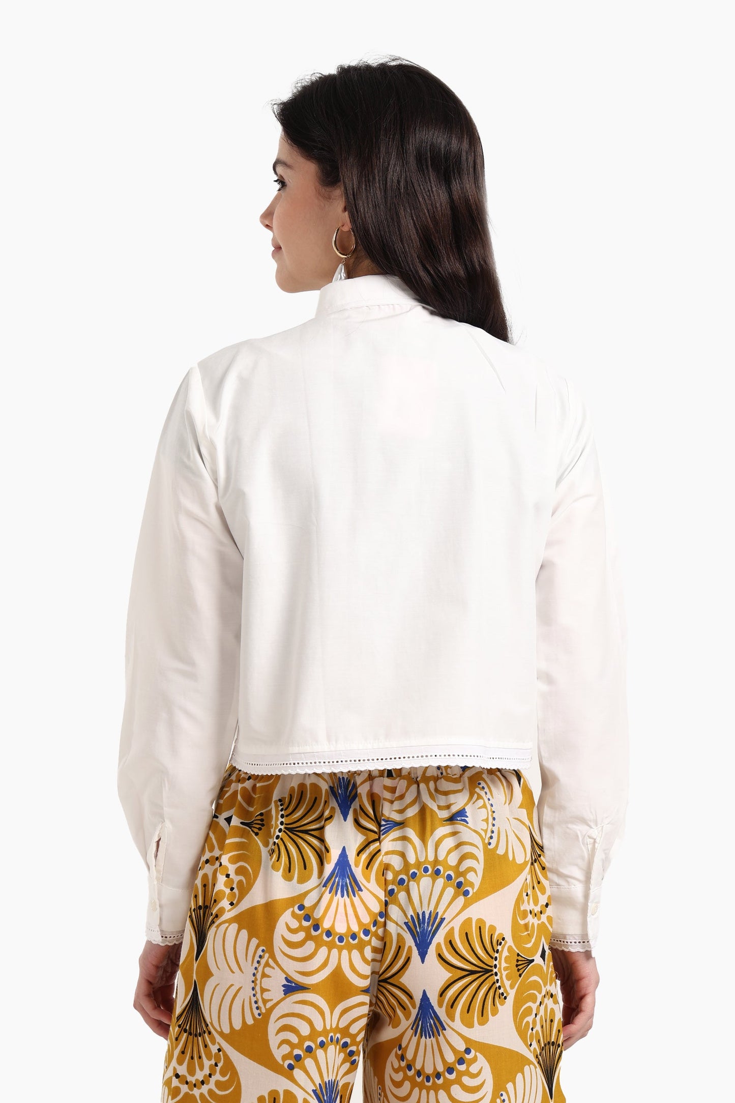 قميص بوبلين أبيض عاجي