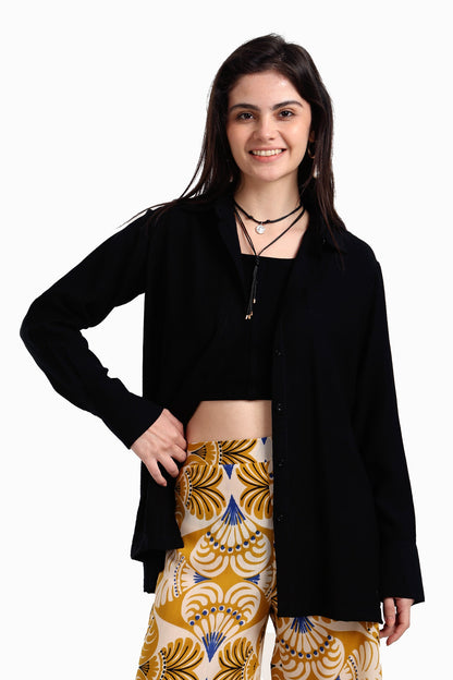 قميص فوال بأزرار للإغلاق