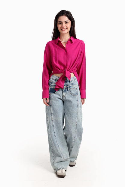 قميص فوال بأزرار للإغلاق