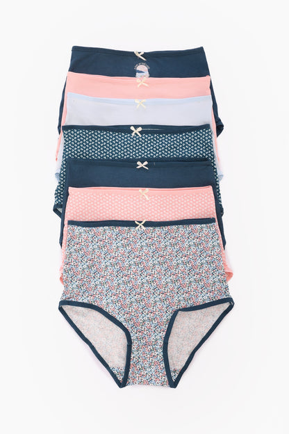 مجموعة من 7 سراويل داخلية كاملة ملونة