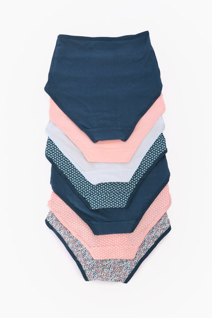 مجموعة من 7 سراويل داخلية كاملة ملونة