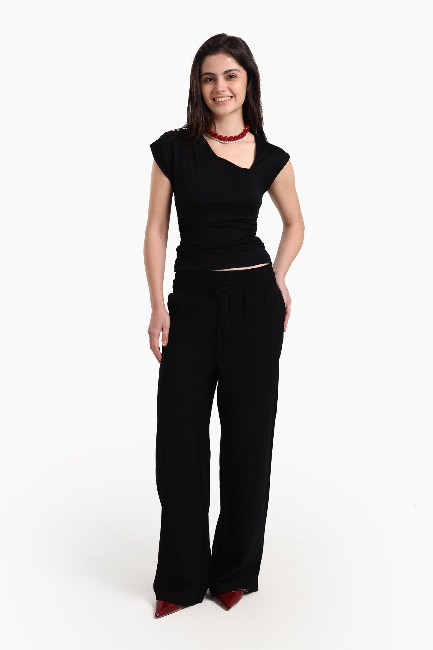 Asymmetric V-Neck Top