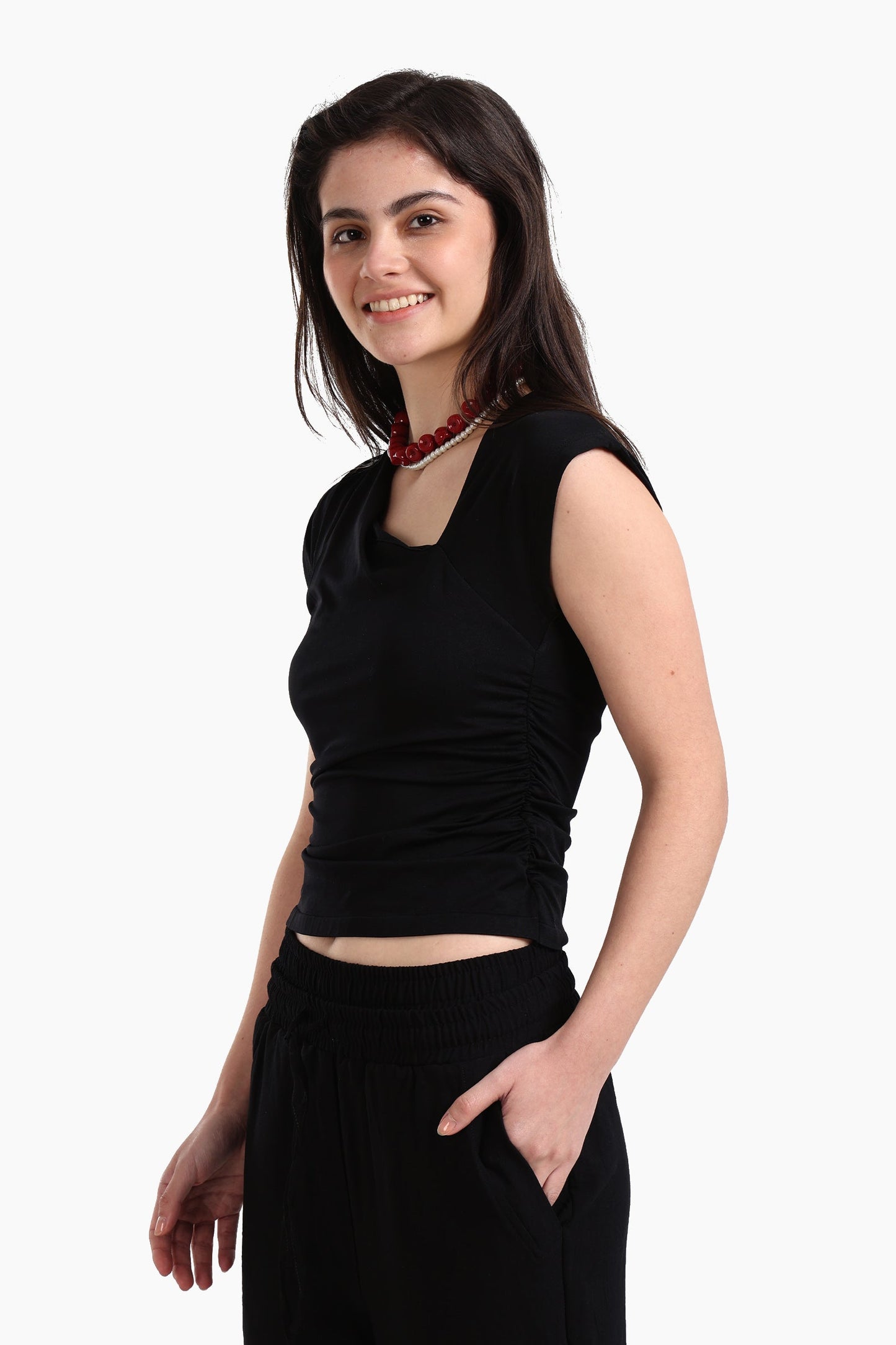 Asymmetric V-Neck Top