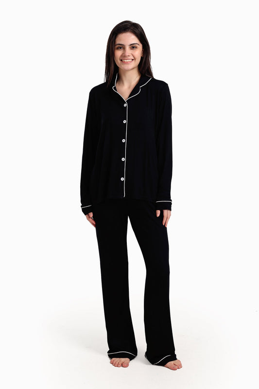 طقم بيجامة من الفيسكوز المتباين