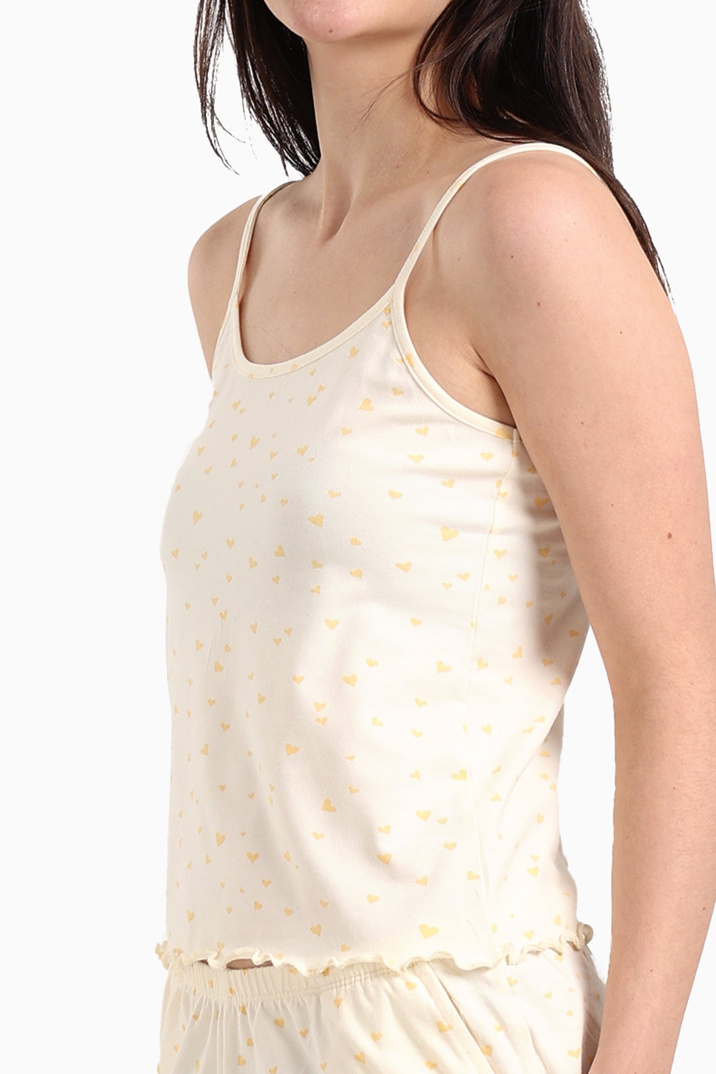 Yellow Hearts Cotton Pyjama Set