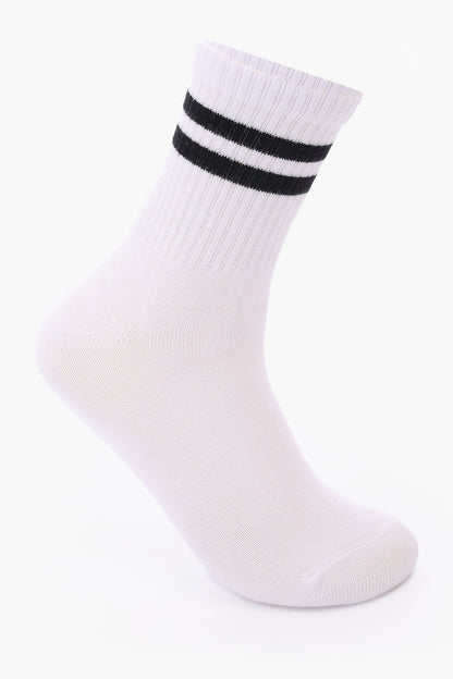 Contrast Striped Socks - 3 Pairs