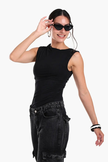 Ruched Side Sleeveless Top