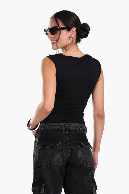 Ruched Side Sleeveless Top