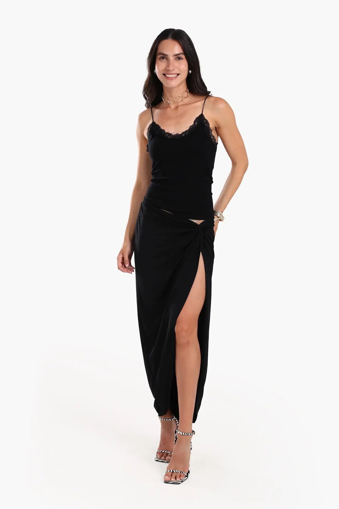 Sleek Solid Patterned Top