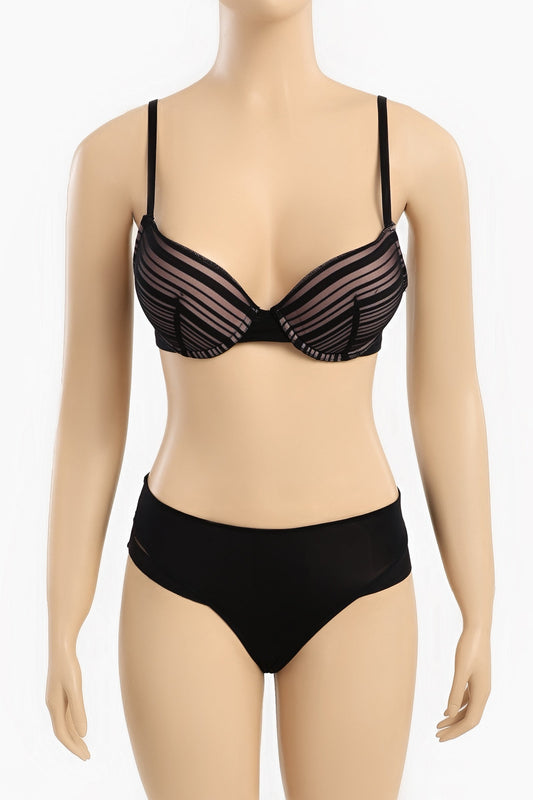 Push-Up Bra & Panty Tulle Set