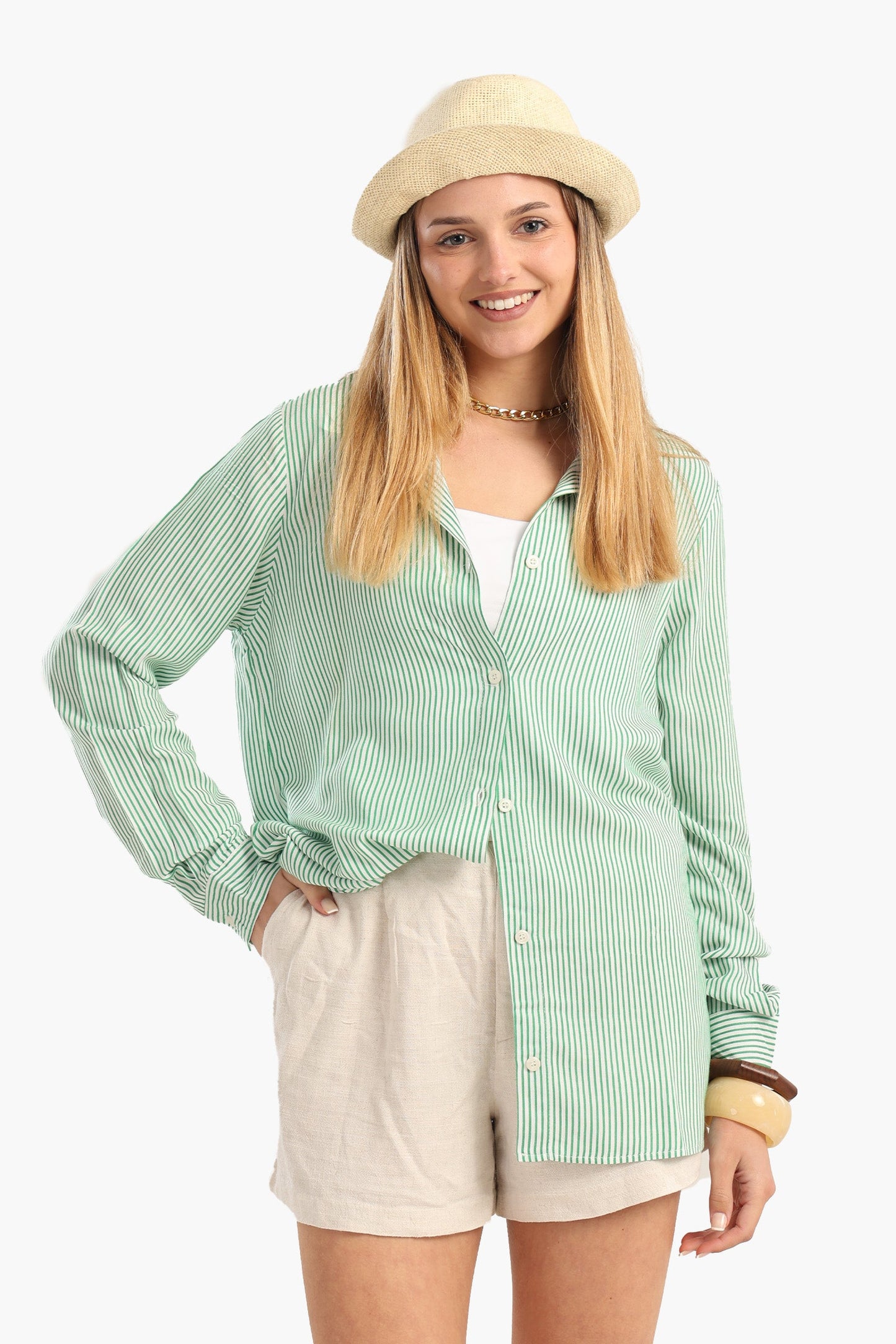 Classic Striped Poplin Shirt