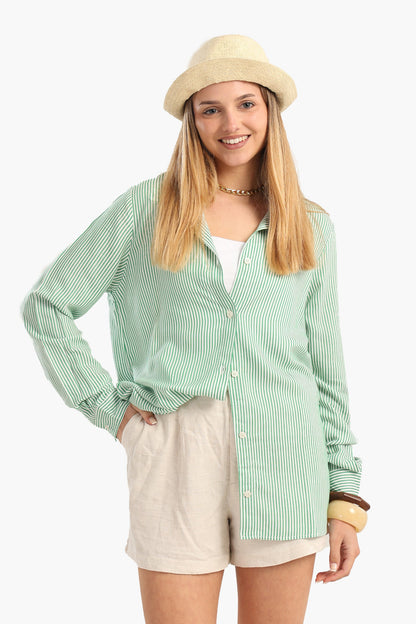 Classic Striped Poplin Shirt