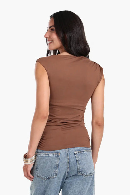 Ruched Side Sleeveless Top