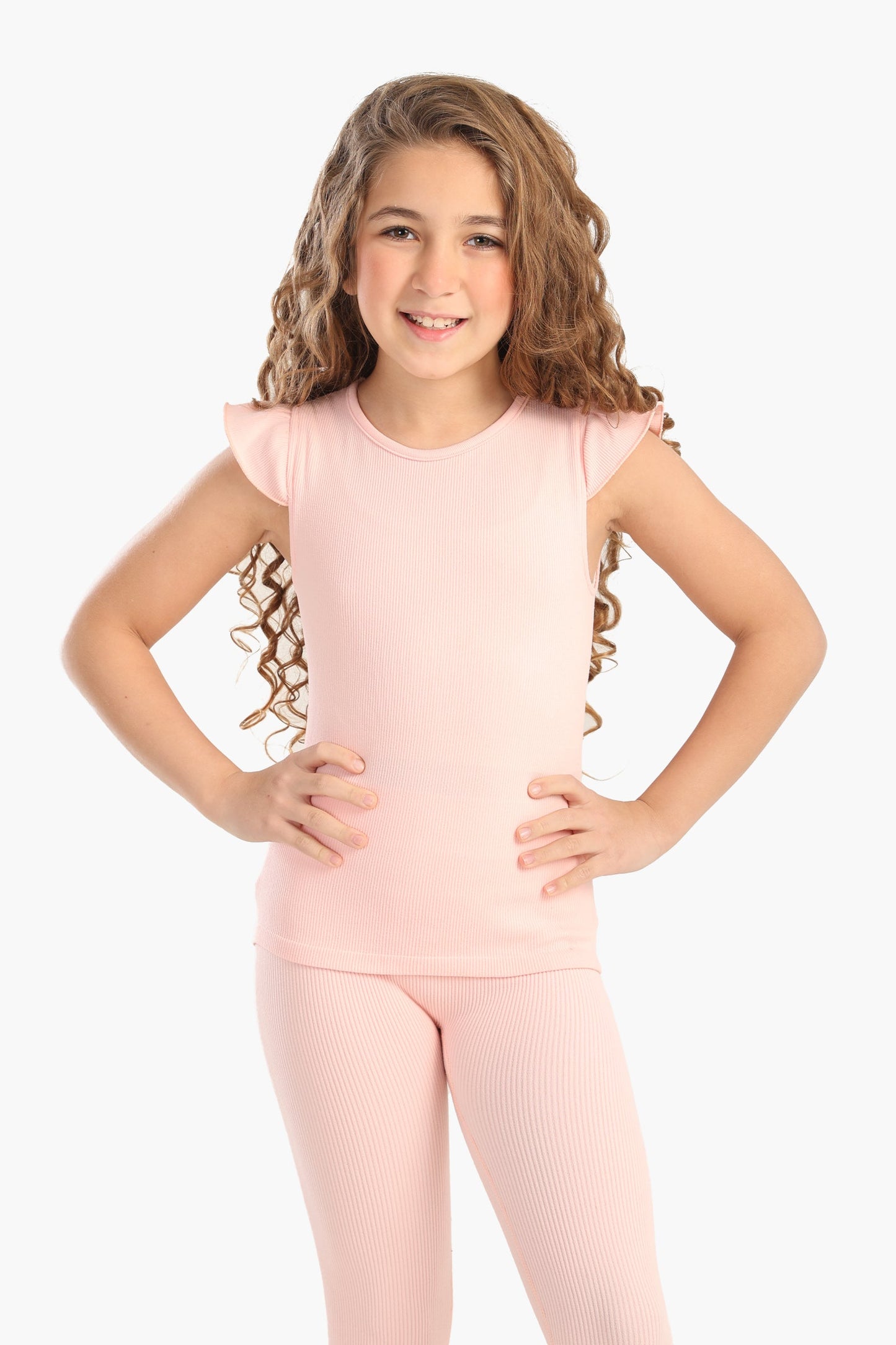 بلوزة مضلعة بكشكشة للبنات