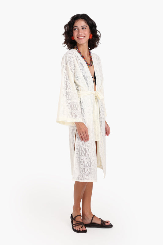 Lace Pattern Kimono
