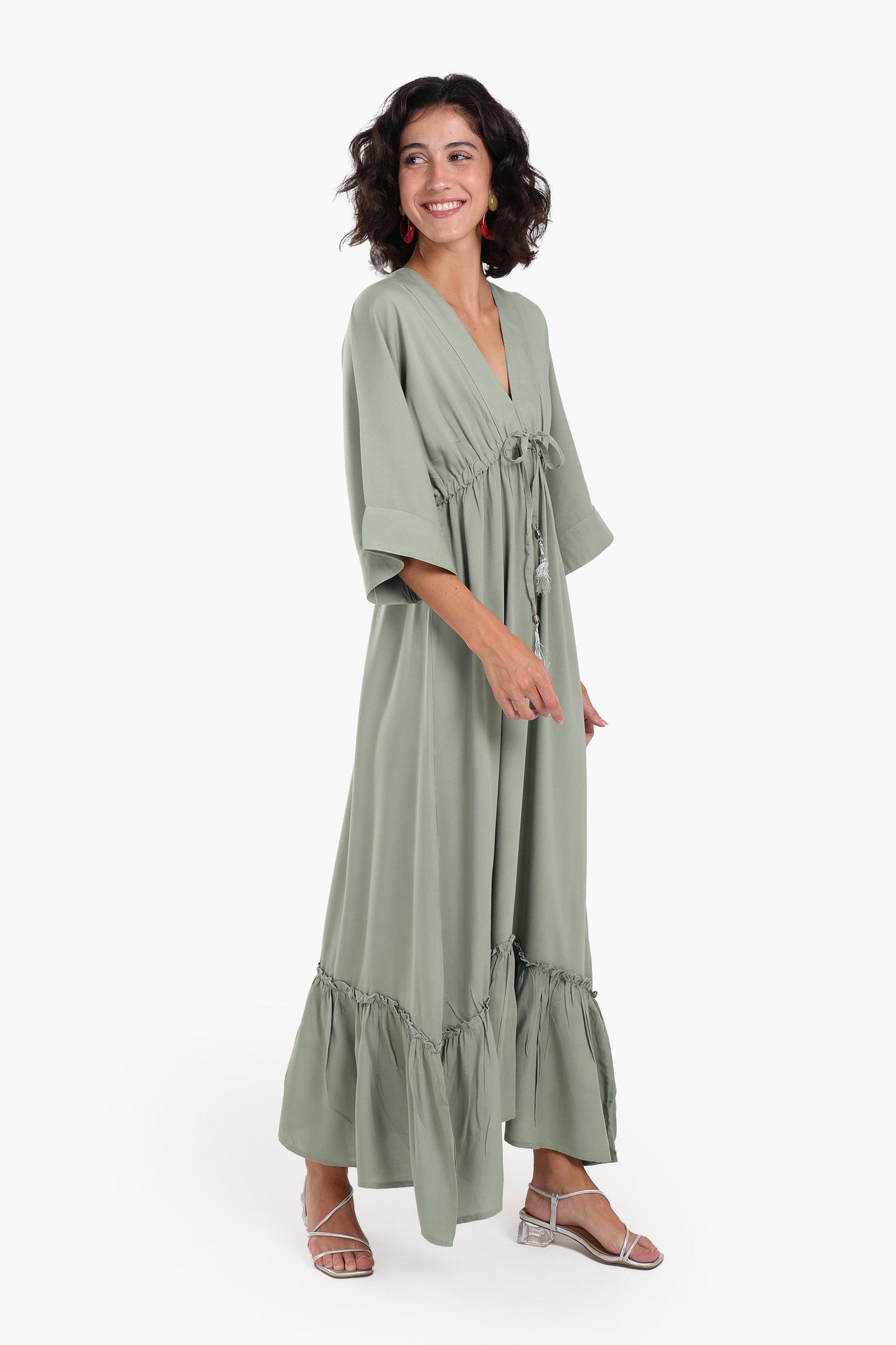 Deep V-Neck Maxi Dress