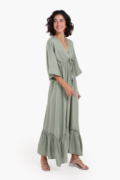 Deep V-Neck Maxi Dress