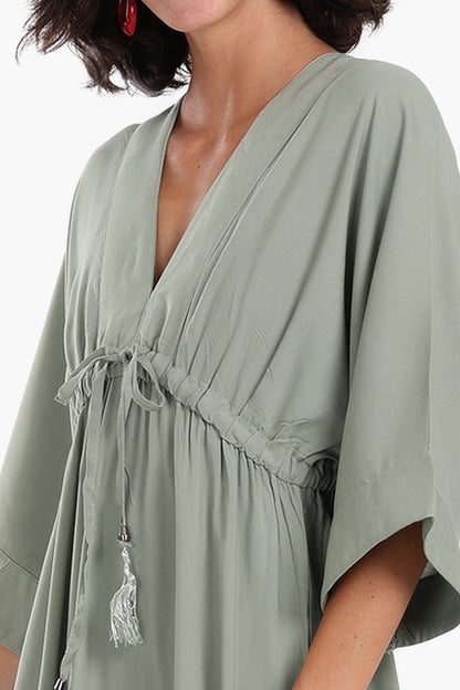 Deep V-Neck Maxi Dress