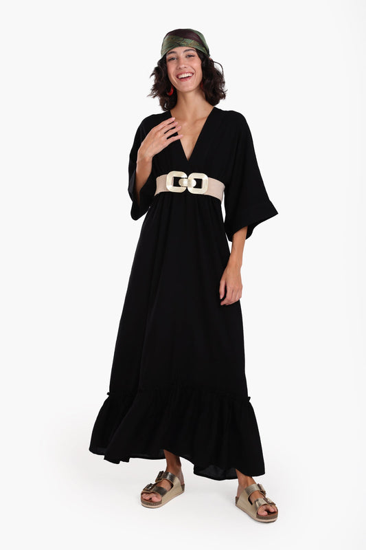 Deep V-Neck Maxi Dress