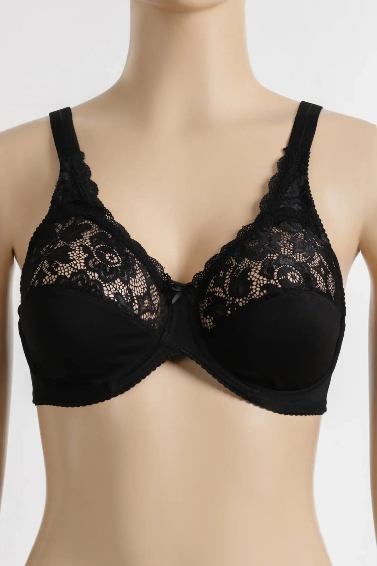 Wired Bra with Lace Detail