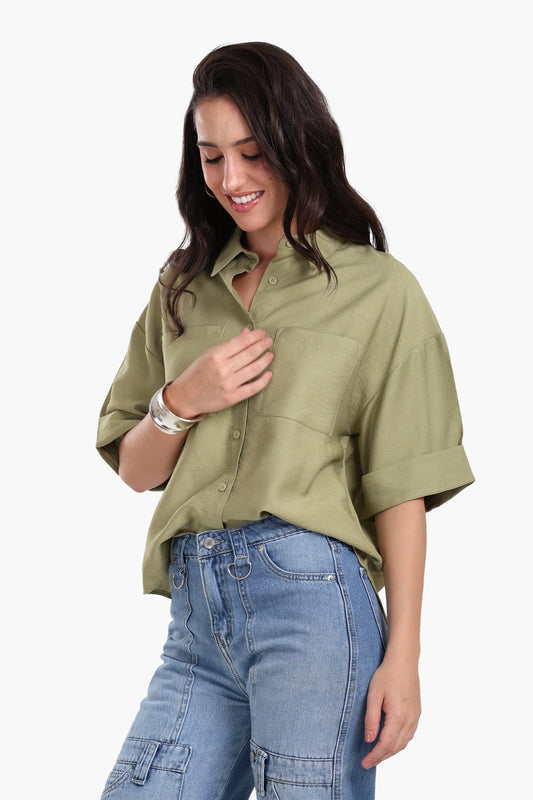 Folded Short Sleeves Shirt