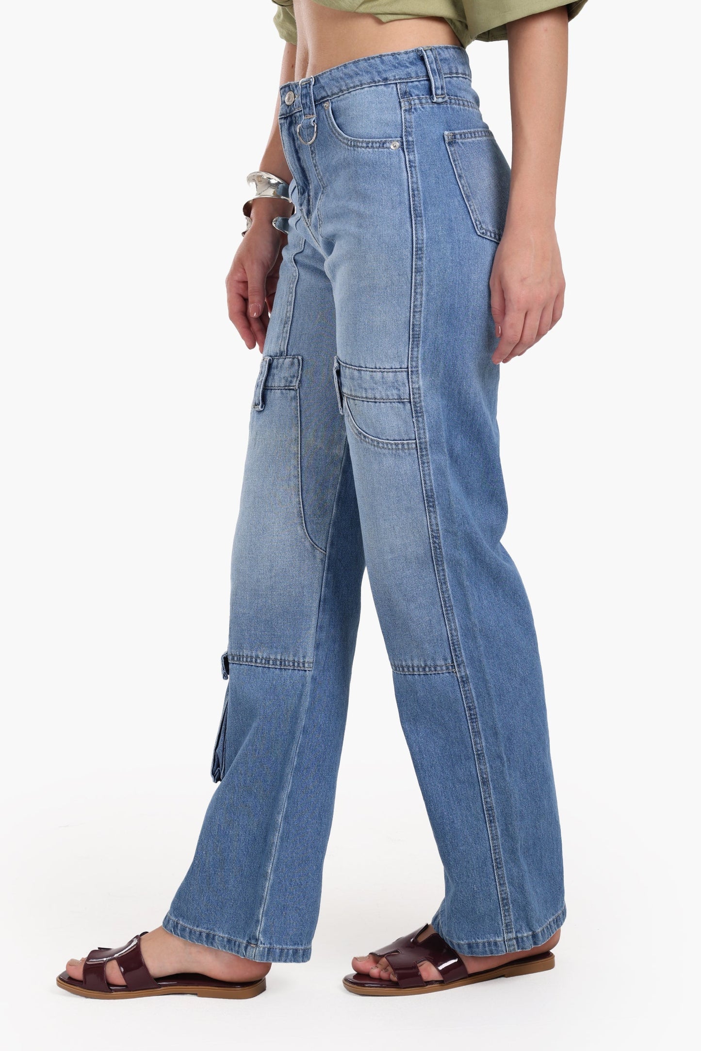 Straight Cut Cargo Jeans