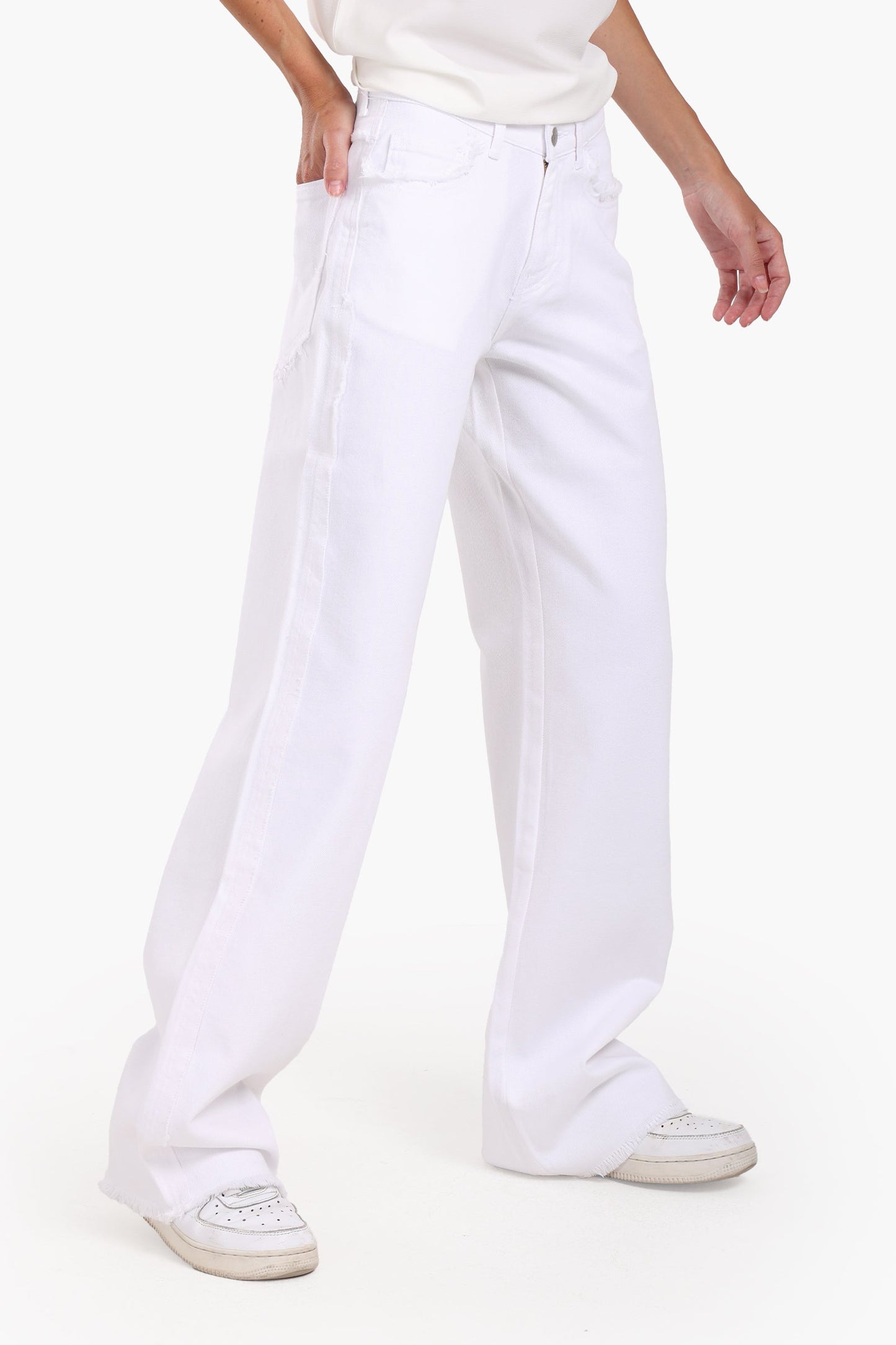 White Denim with Fringes