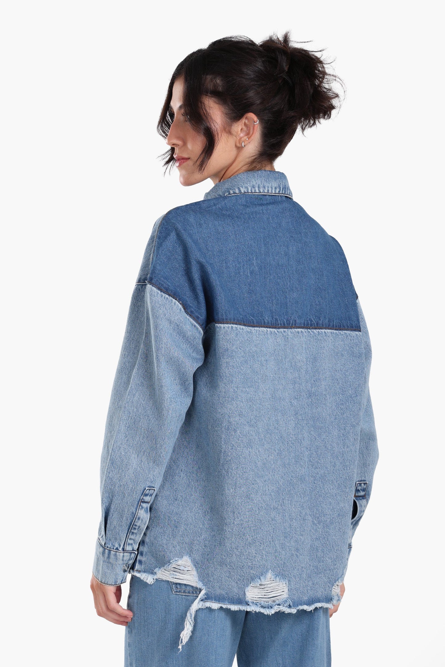 Color Block Denim Jacket