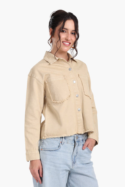 Beige Denim Jacket