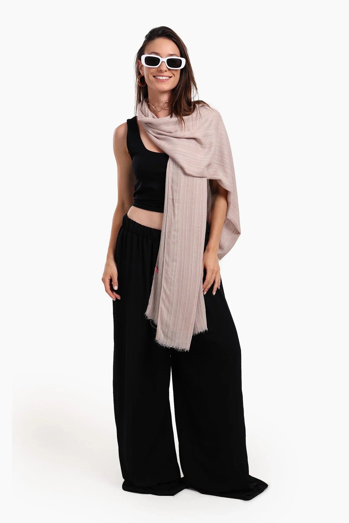 Striped Cotton Scarf