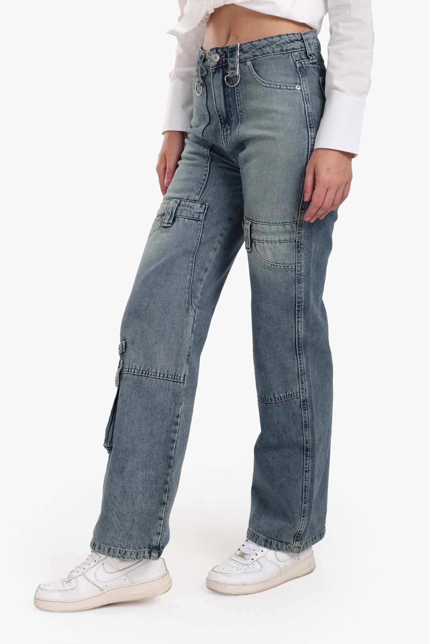 Straight Cut Cargo Jeans