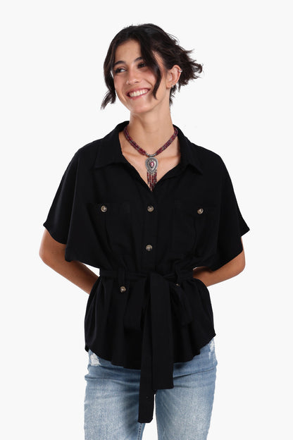 Utility Belted Lounge Top