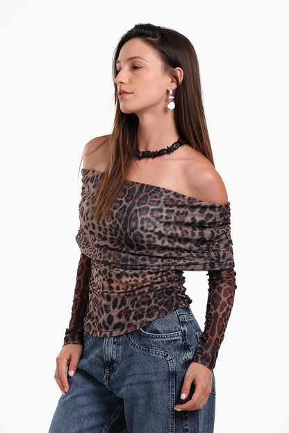 Off Shoulder Chiffon Top