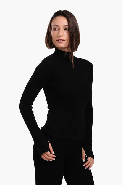 High Neck Top with Thumbhole