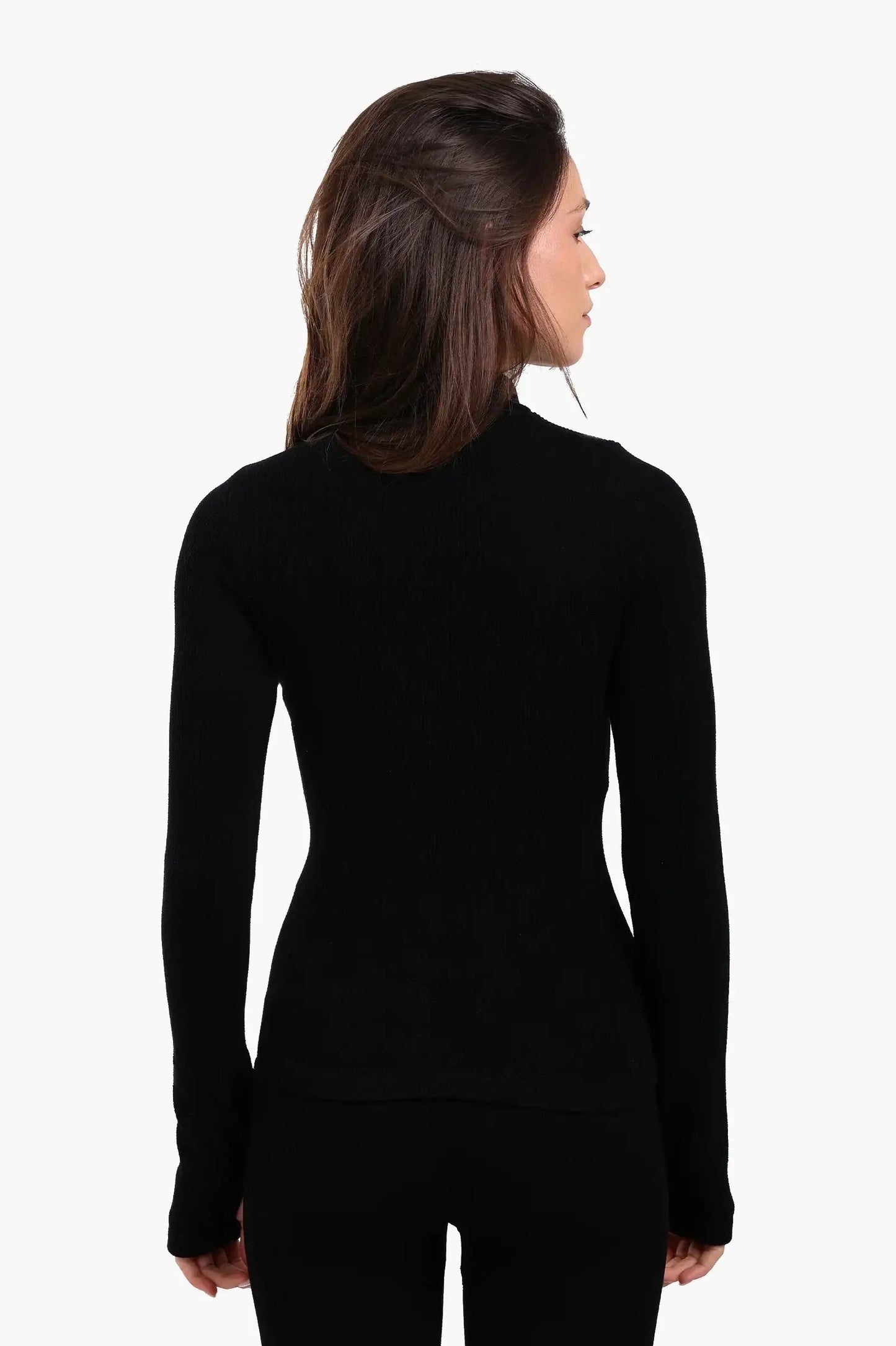 High Neck Top with Thumbhole