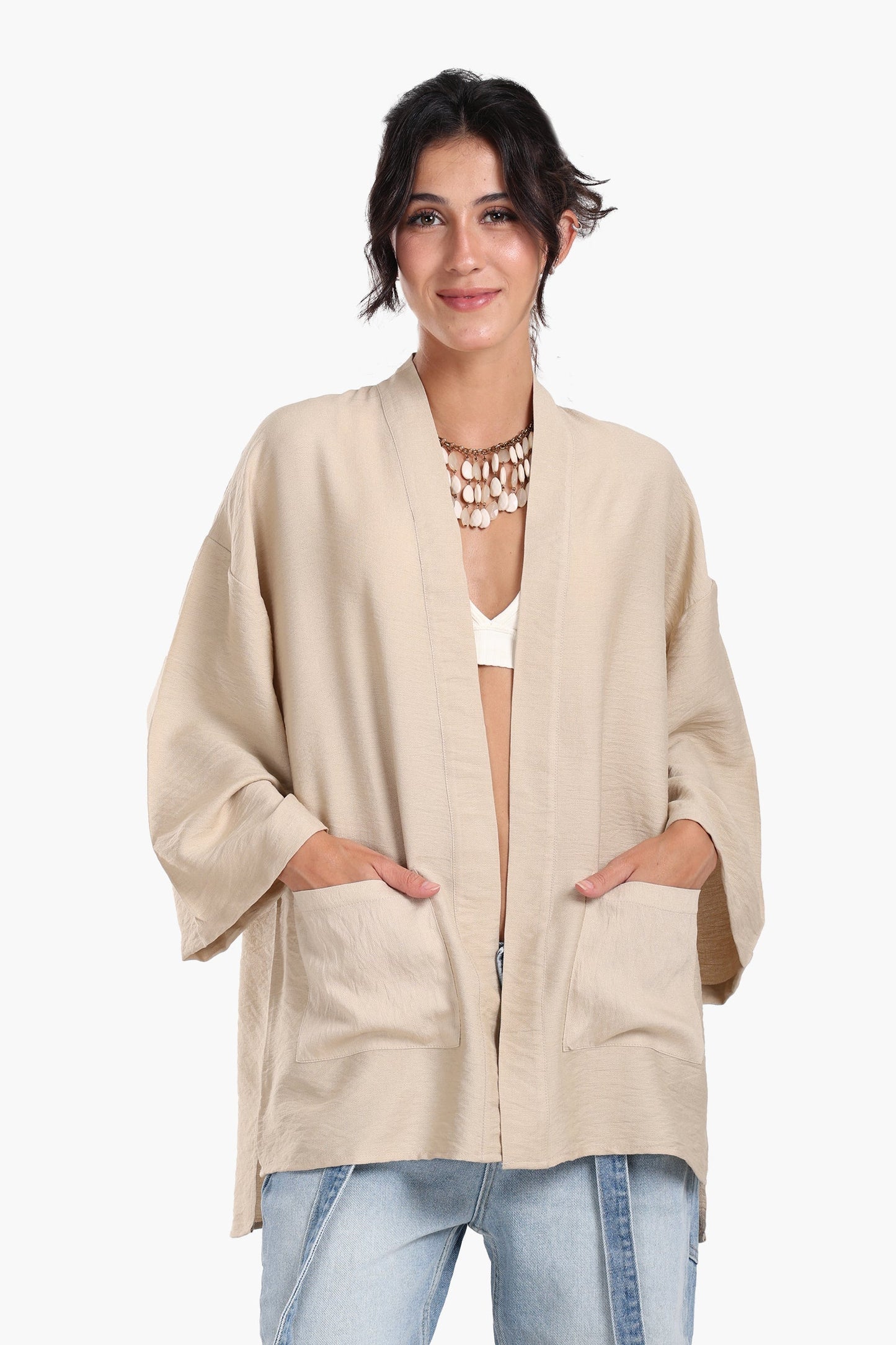 Wrist Length Sleeves Kimono