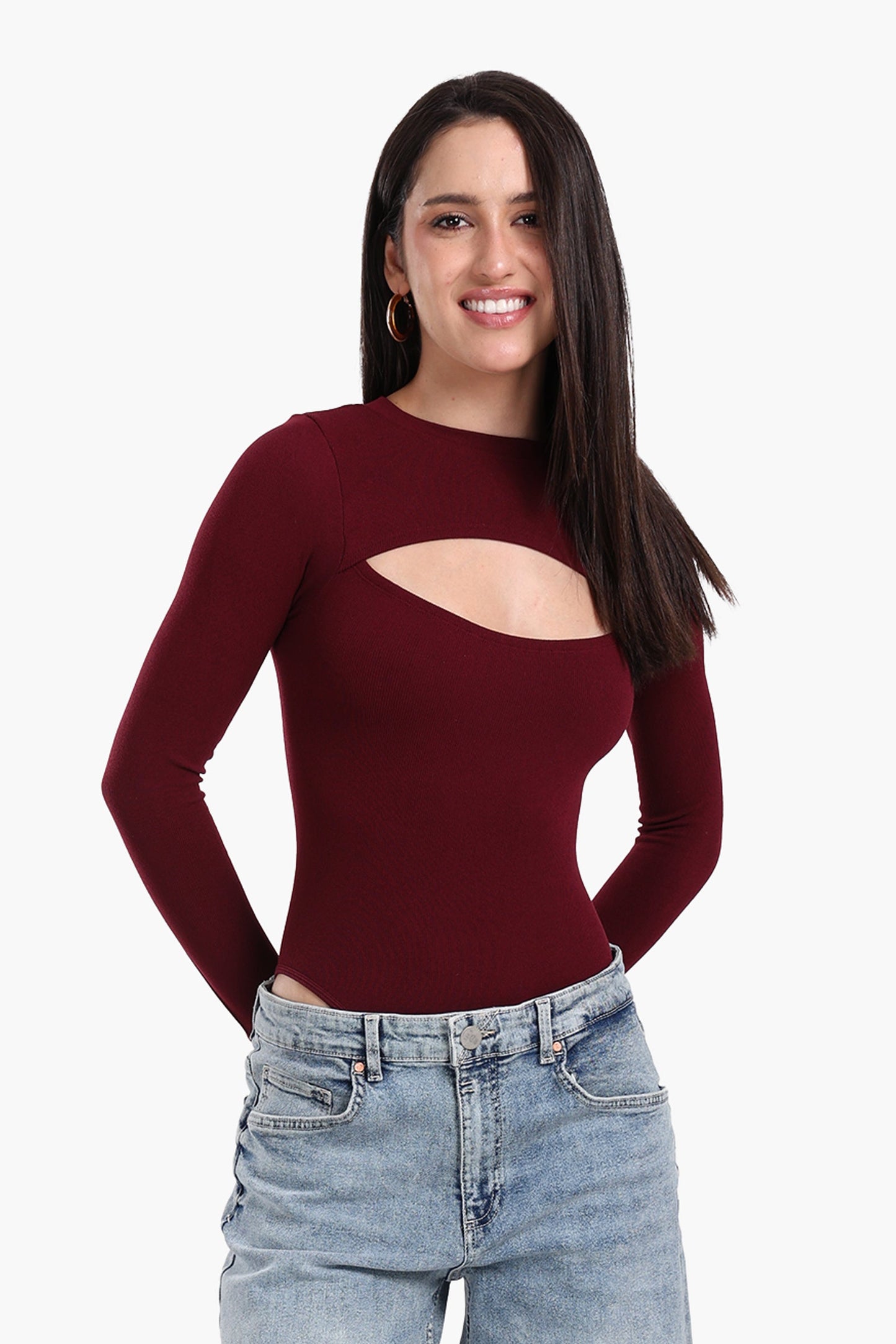 Central Chest Cut-Out Bodysuit