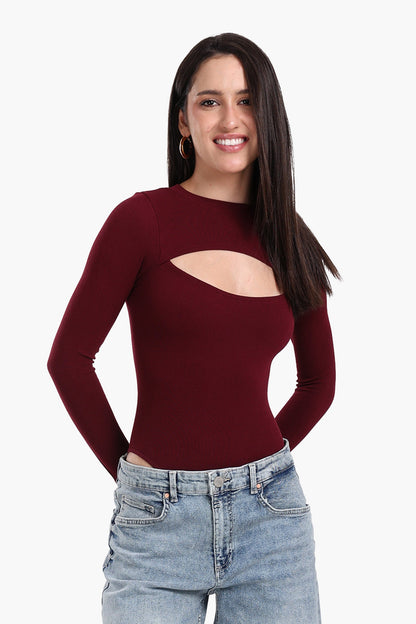 Central Chest Cut-Out Bodysuit