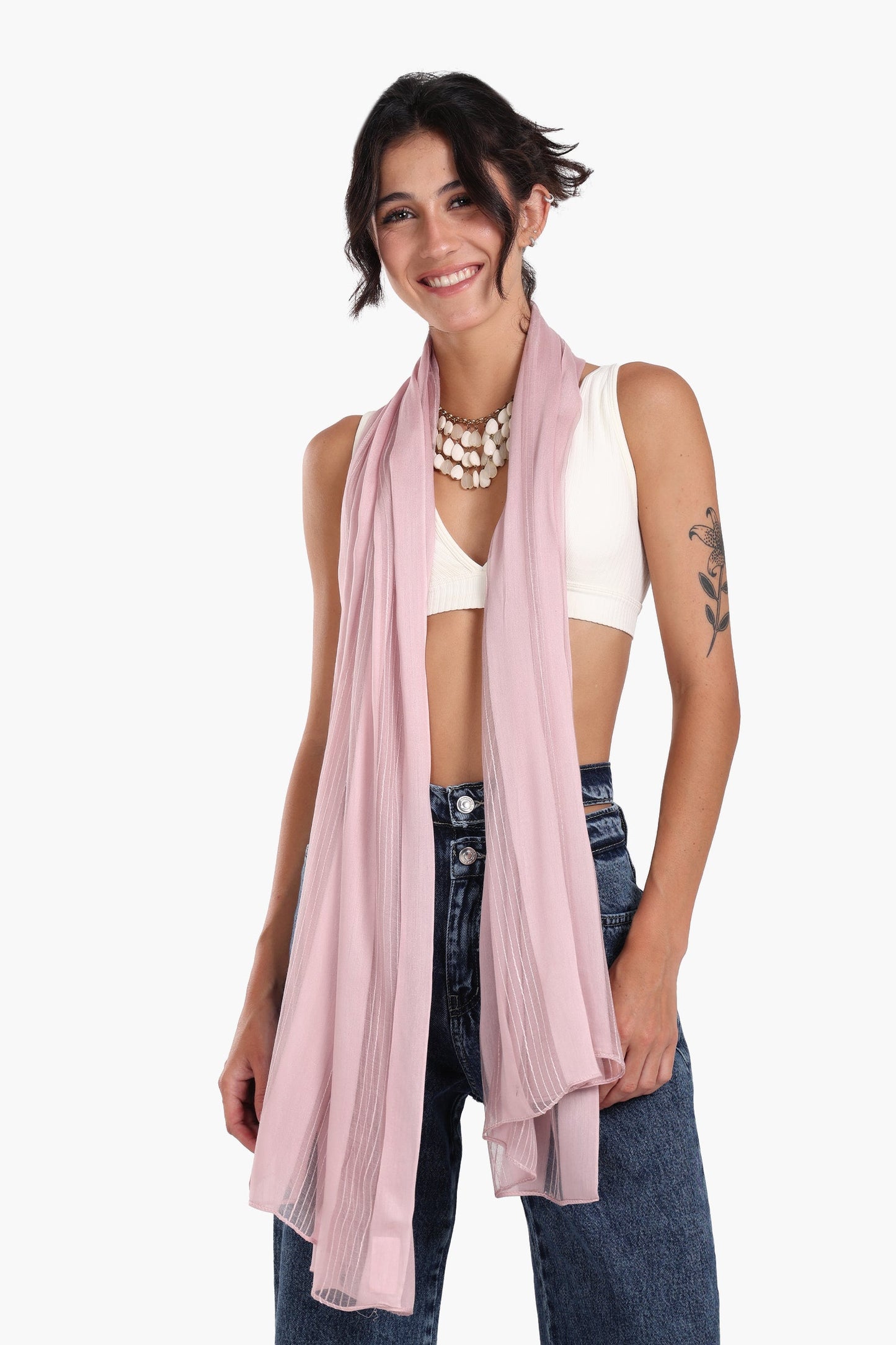 Essential Striped Satin Scarf